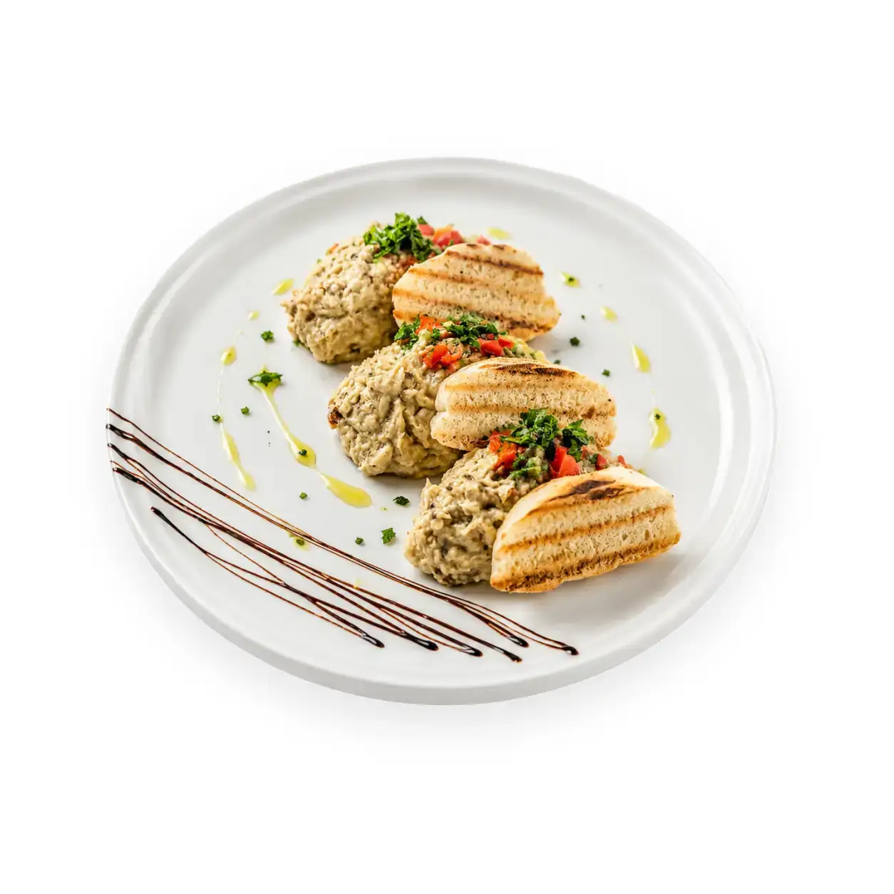 Salată de vinete și pâine prăjită